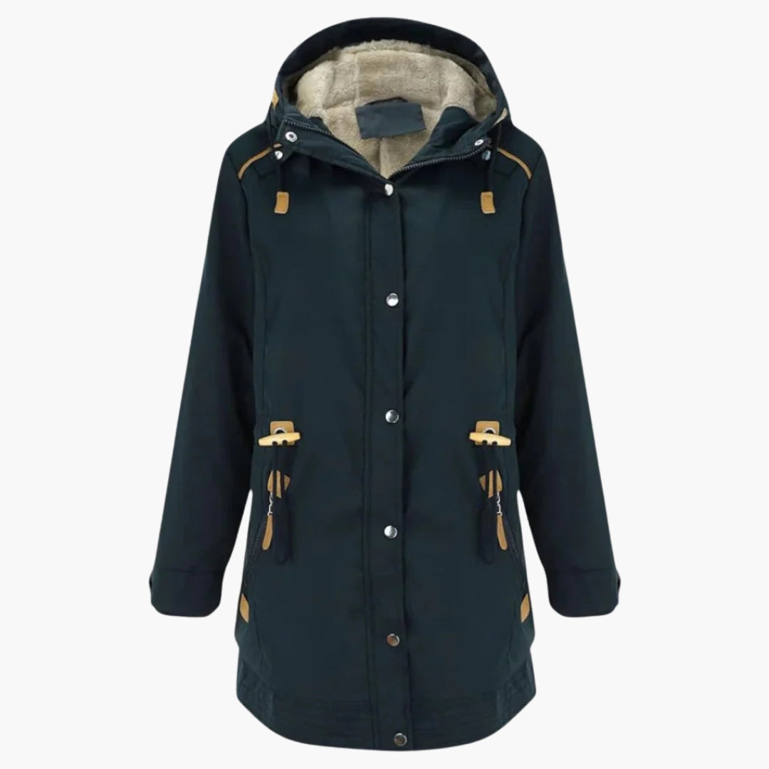 Women's Parka Jacket with Button Closure