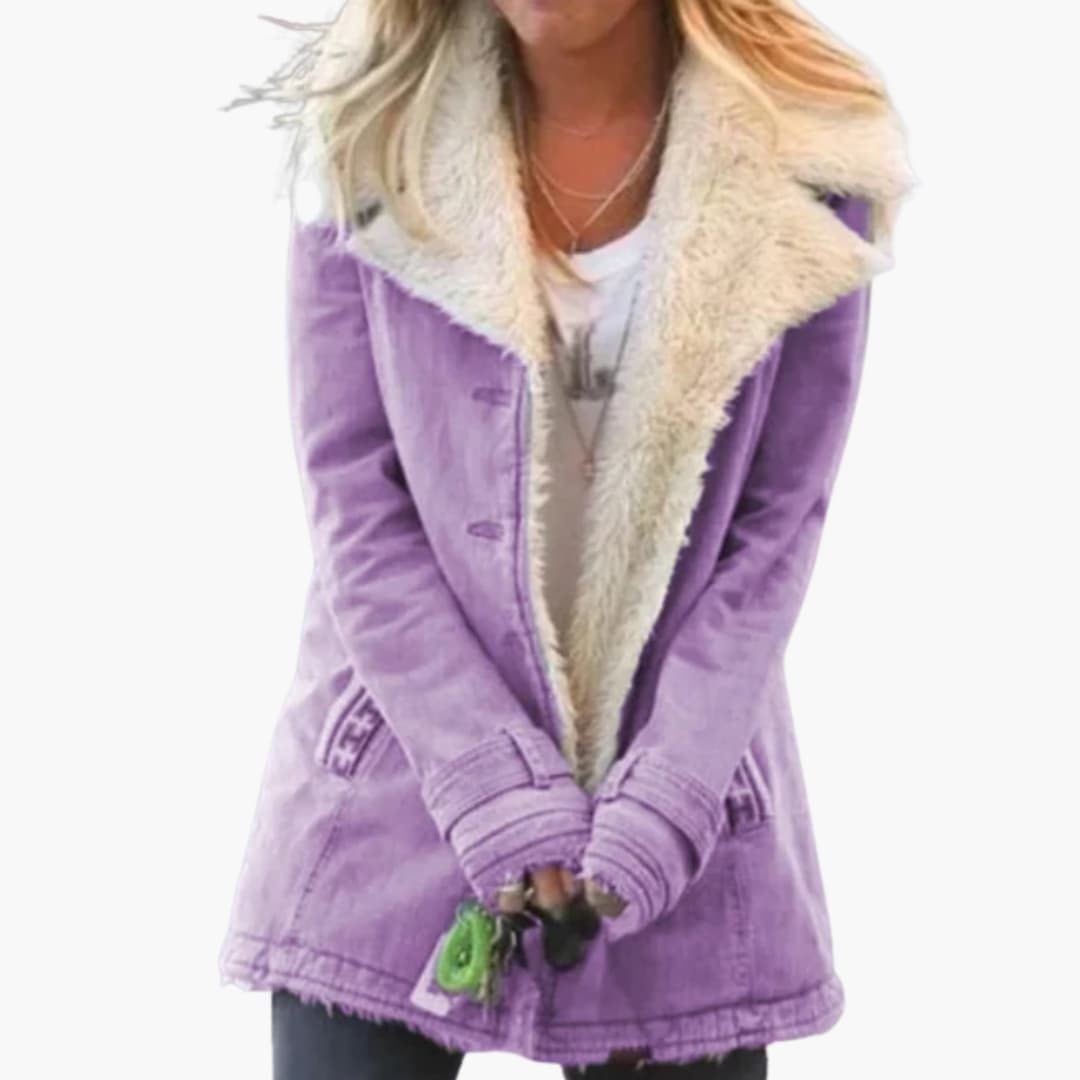 Women’s Winter Jacket with High Collar and Zipper