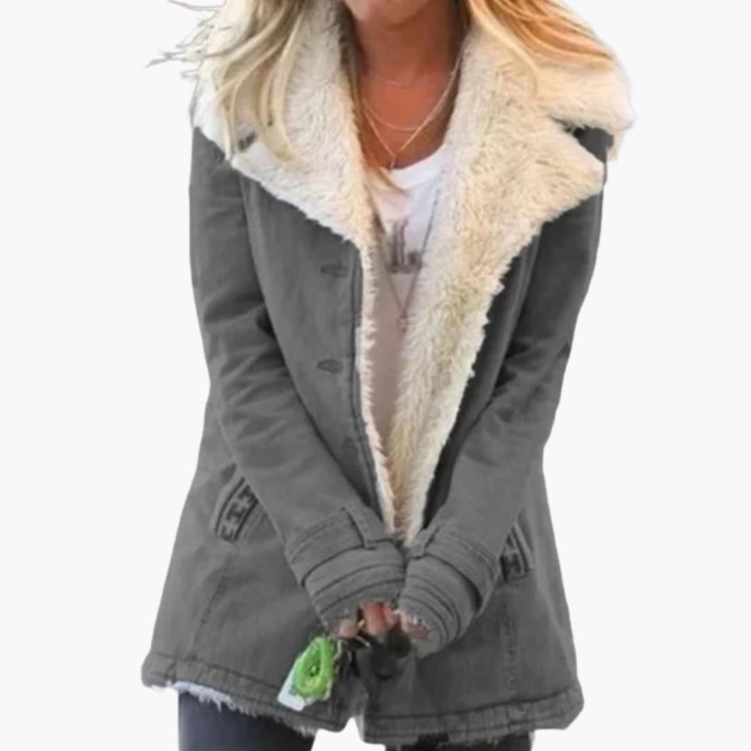 Women’s Winter Jacket with High Collar and Zipper