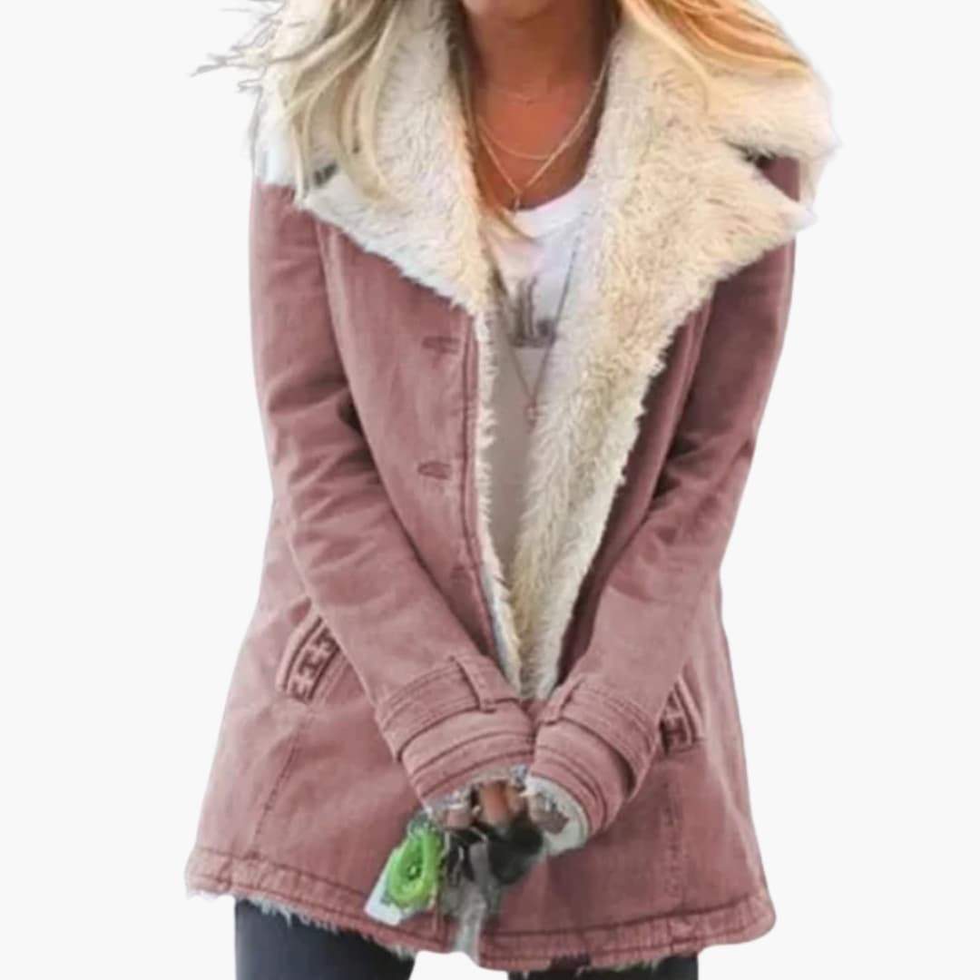 Women’s Winter Jacket with High Collar and Zipper