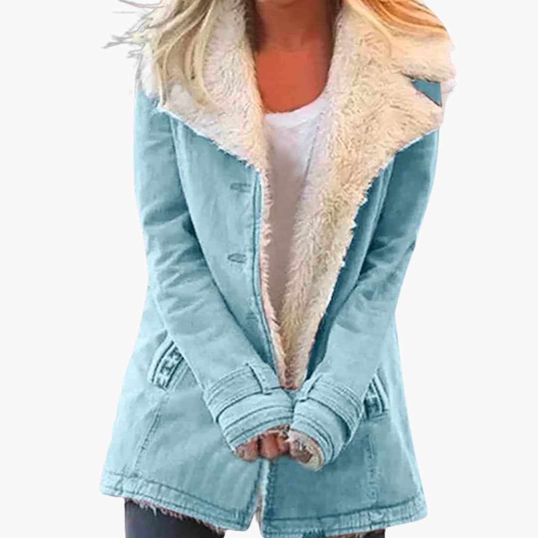 Women’s Winter Jacket with High Collar and Zipper