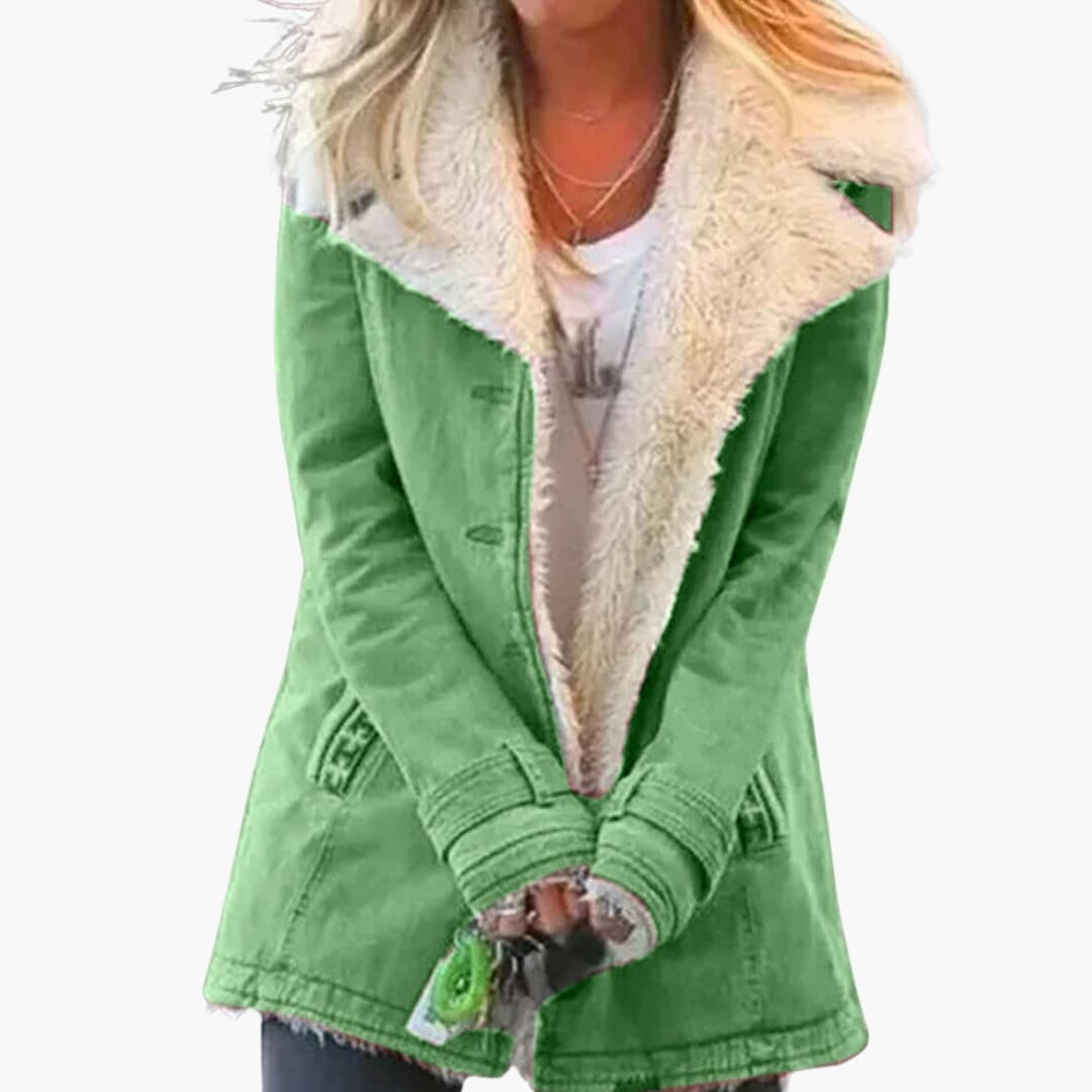 Women’s Winter Jacket with High Collar and Zipper