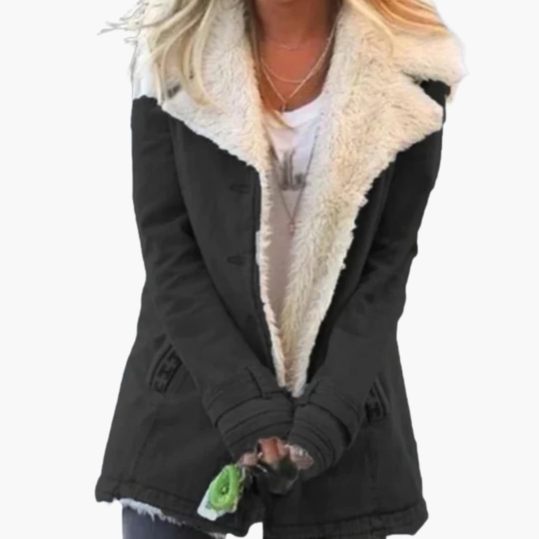 Women’s Winter Jacket with High Collar and Zipper