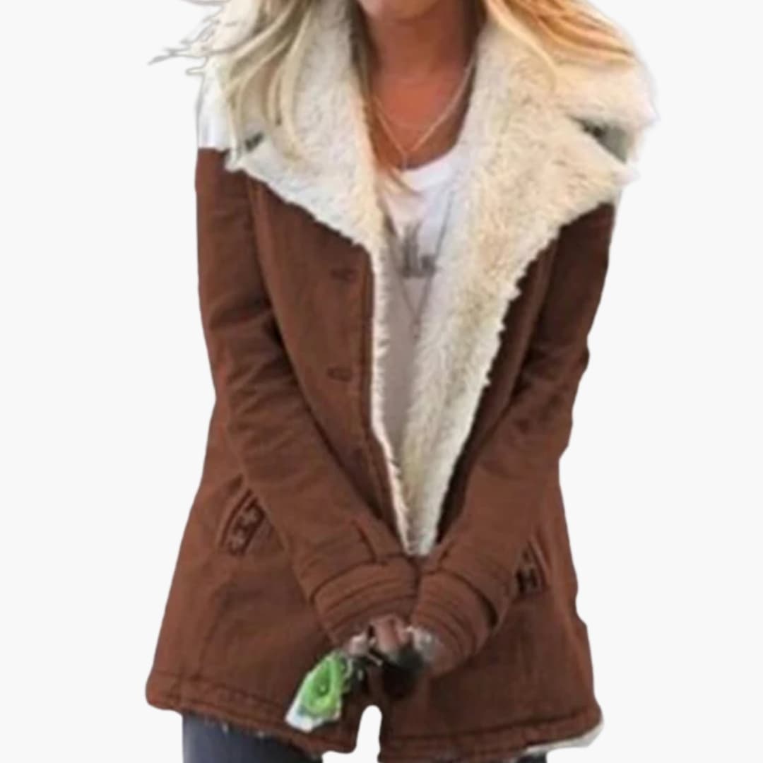Women’s Winter Jacket with High Collar and Zipper