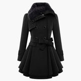 Women’s Winter Coat with Buttons and Belt