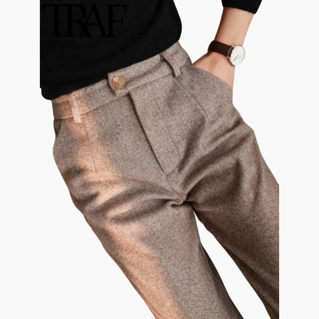 Women's High Waist Pants with Side Pockets