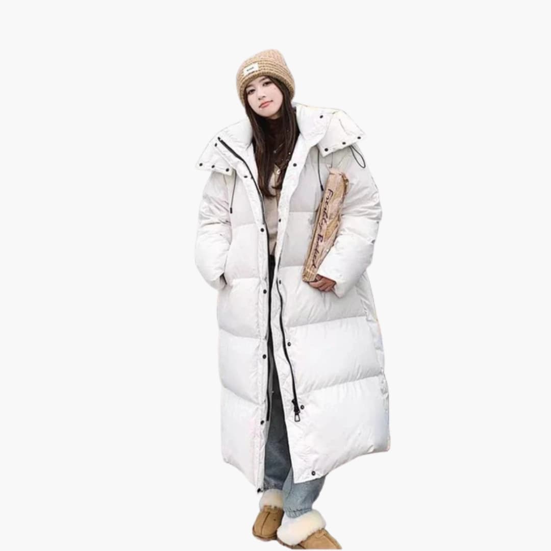 Women's Long Puffer Jacket with Hood