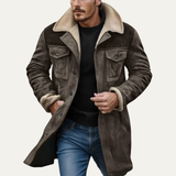 The Crestview Men’s Vintage Shearling Lined Warm Winter Jacket