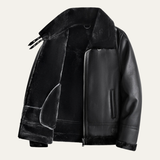 The Fairview Men’s Retro Leather Jacket with Shearling Lining