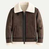 The Fairview Men’s Retro Leather Jacket with Shearling Lining