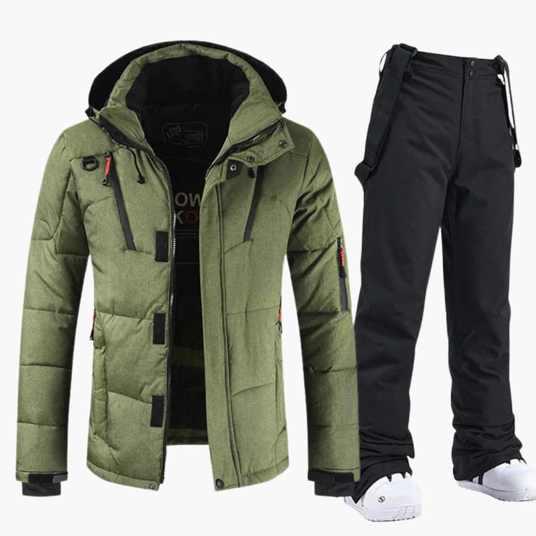 Men’s Ski Set with Hooded Jacket and Pants