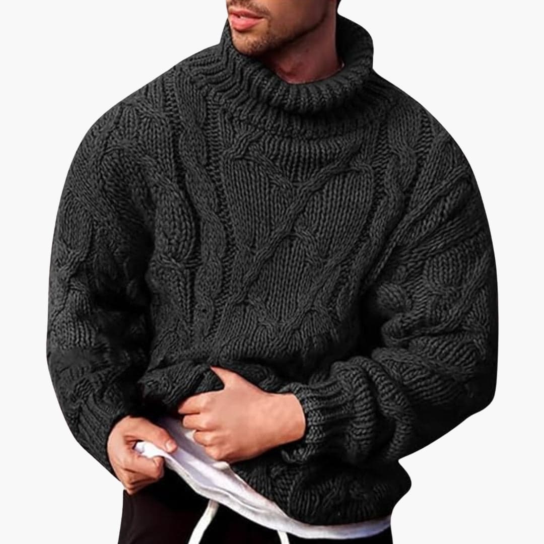 Men's Knitted Sweater with Turtleneck