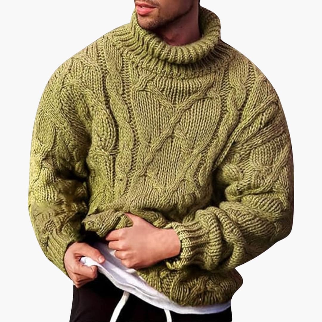 Men's Knitted Sweater with Turtleneck
