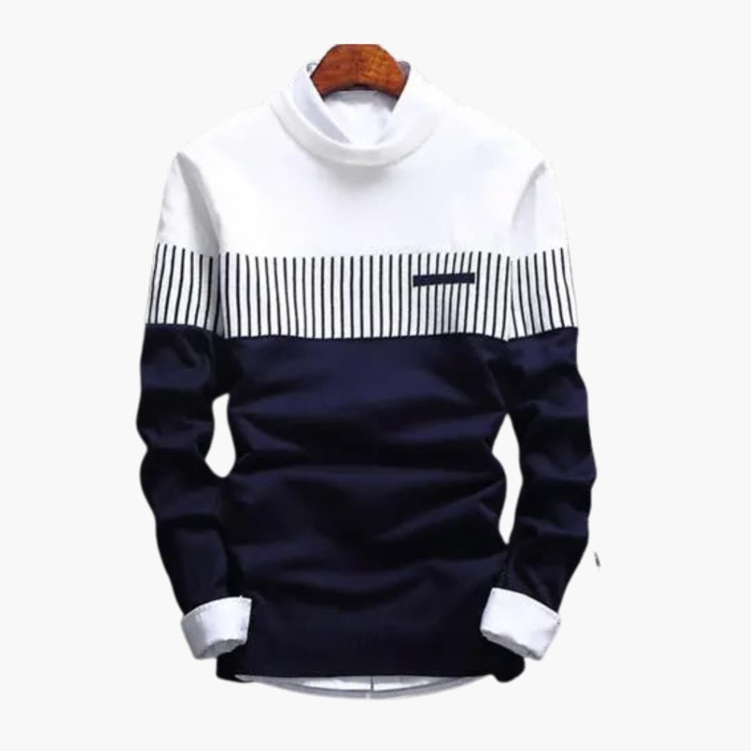 Men's Knitted Sweater with Stripes