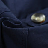 Men's Trench Coat with Button Closure and Pocket Details