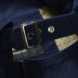 Men's Trench Coat with Button Closure and Pocket Details