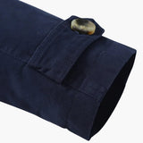 Men's Trench Coat with Button Closure and Pocket Details