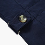 Men's Trench Coat with Button Closure and Pocket Details
