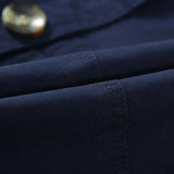 Men's Trench Coat with Button Closure and Pocket Details