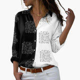Blouse with Floral Pattern - Women's Casual Look with Contrast