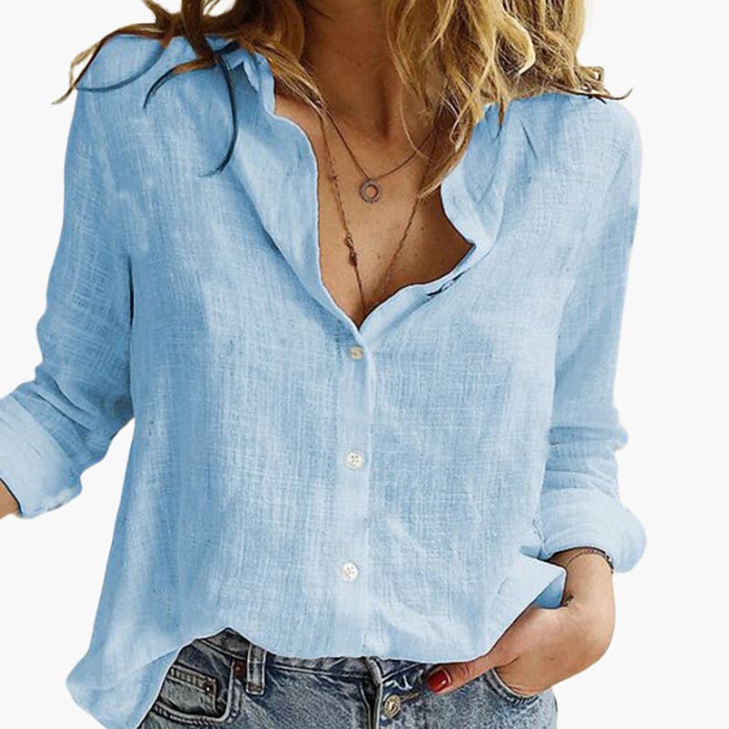 Women’s Blouse with Button Front and Long Sleeves