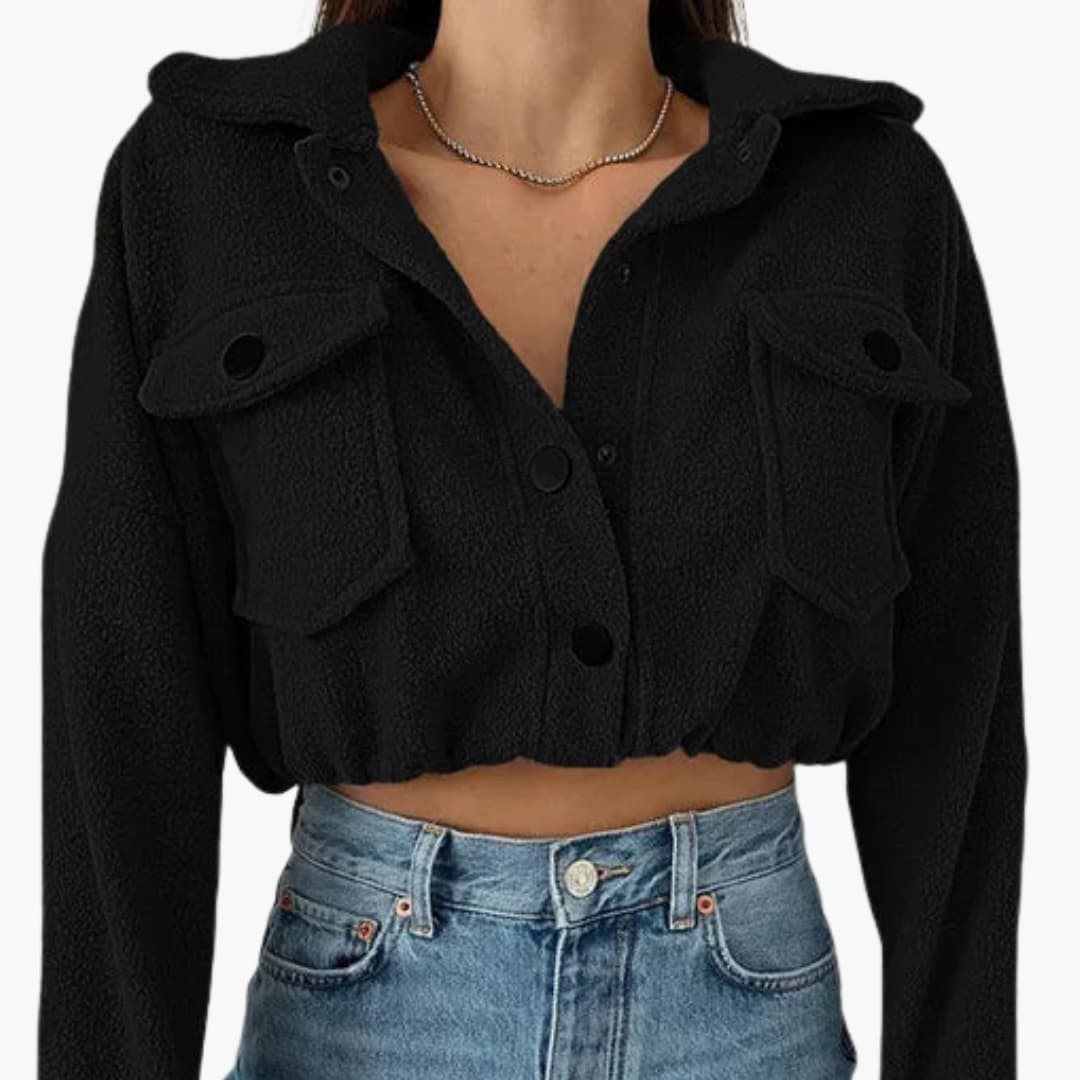 Women’s Bomber Jacket with Zip and Ribbed Cuffs