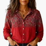 Women’s Button-Down Shirt with Classic Collar and Long Sleeves