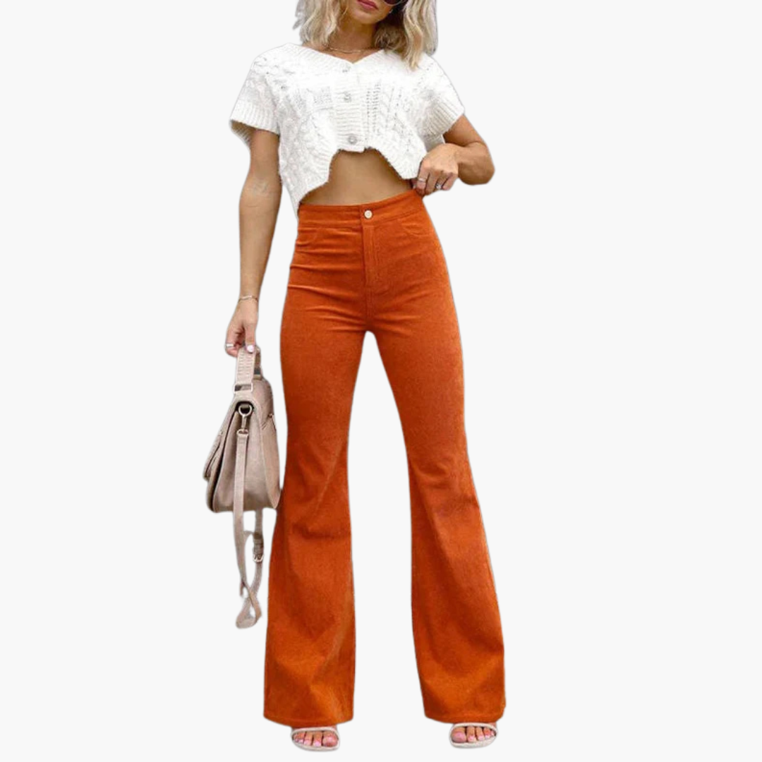 Women’s Flare Pants with High Waist and Pockets