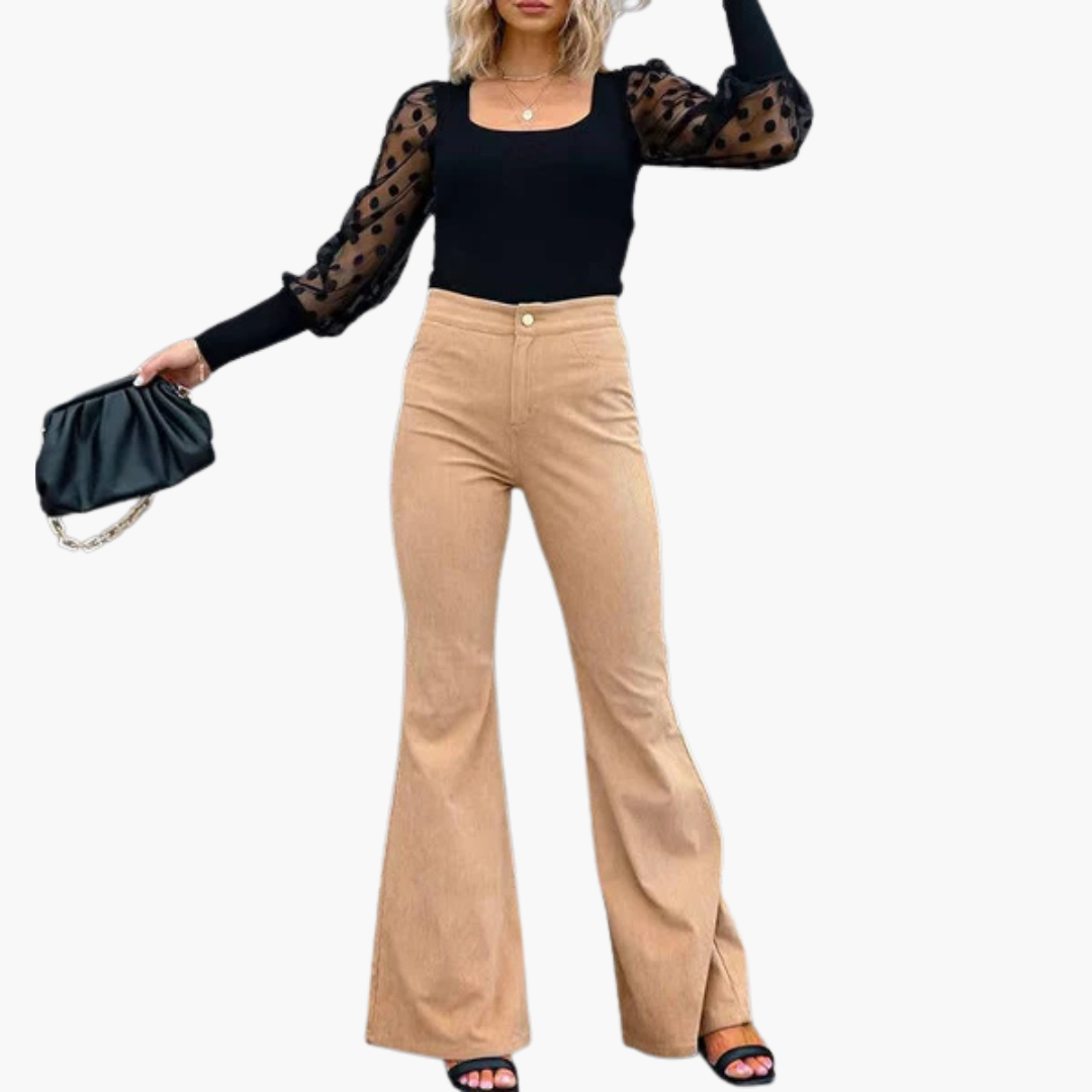 Women’s Flare Pants with High Waist and Pockets
