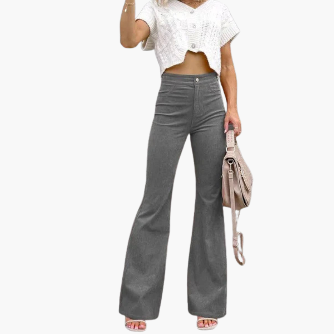 Women’s Flare Pants with High Waist and Pockets