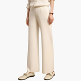 Women’s Knitted Trousers with Elastic Waist and Wide Legs