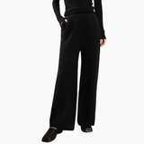Women’s Knitted Trousers with Elastic Waist and Wide Legs