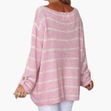 Women’s Striped Pullover Sweater with Patch Pocket
