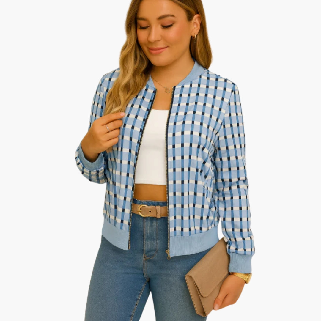Women’s Transitional Jacket with Check Pattern
