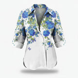 Floral Casual Top for Women - Summery Floral Pattern
