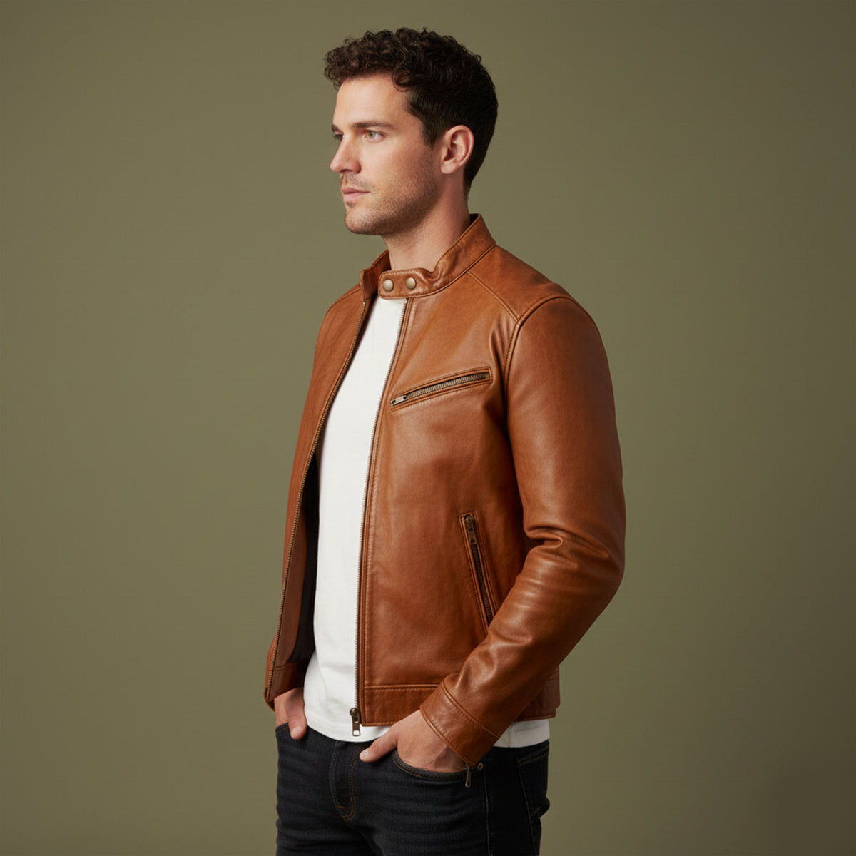 The Brooklyn Leather Biker Jacket – Men’s Classic Motorcycle Style